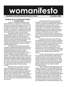 womanifesto Growing up in a Commercial Culture