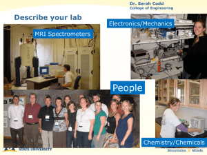 People Describe your lab Electronics/Mechanics MRI Spectrometers
