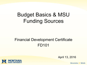 Budget Basics &amp; MSU Funding Sources Financial Development Certificate FD101