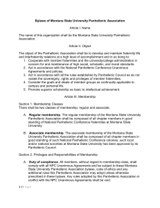 Bylaws of Montana State University Panhellenic Association  Article I. Name