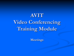 AVIT Video Conferencing Training Module Meetings