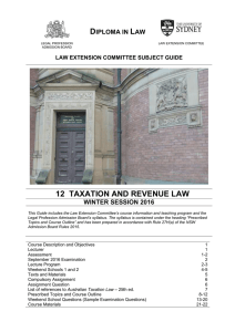 D L 12  TAXATION AND REVENUE LAW