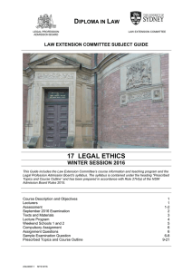 D L 17  LEGAL ETHICS