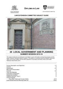D L 20  LOCAL GOVERNMENT AND PLANNING
