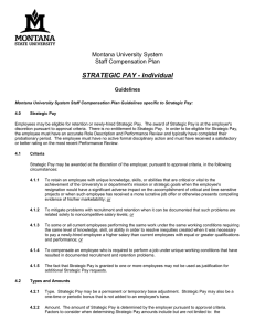STRATEGIC PAY - Individual  Montana University System Staff Compensation Plan
