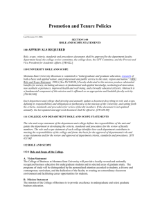 Promotion and Tenure Policies  APPROVALS REQUIRED
