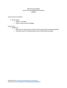 VPSS Executive Meeting July 29, 2014 @ 4:00PM (VPSS Conf Rm) AGENDA
