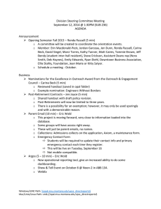 Division Steering Committee Meeting September 12, 2014 @ 1:30PM (SUB 236) AGENDA