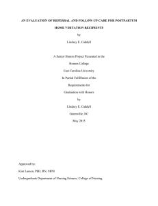 AN EVALUATION OF REFERRAL AND FOLLOW-UP CARE FOR POSTPARTUM by