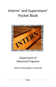 Interns’ and Supervisors’ Pocket Book  Department of