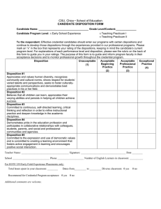 CSU, Chico • School of Education CANDIDATE DISPOSITION FORM