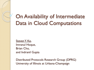 On Availability of Intermediate Data in Cloud Computations