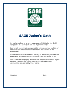 SAGE Judge's Oath