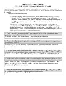 DEPARTMENT OF THE INTERIOR FINANCIAL ASSISTANCE EVALUATION QUESTIONNAIRE