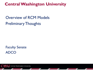 Central Washington University Overview of RCM Models Preliminary Thoughts Faculty Senate