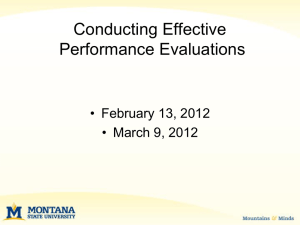 Conducting Effective Performance Evaluations • February 13, 2012 • March 9, 2012