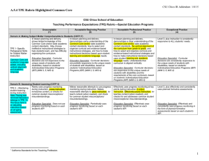 A.5.4 TPE Rubric Highlighted Common Core