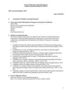 SOE Assessment Report, 2013 Date: 9/24/2013 I.