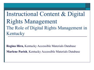 Instructional Content &amp; Digital Rights Management Kentucky