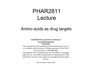 PHAR2811 Lecture Amino acids as drug targets