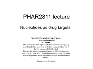 PHAR2811 lecture Nucleotides as drug targets
