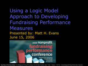 Using a Logic Model Approach to Developing Fundraising Performance Measures