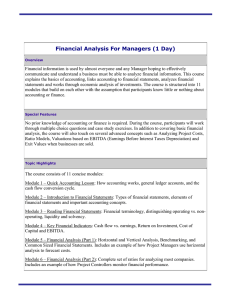 Financial Analysis For Managers (1 Day)