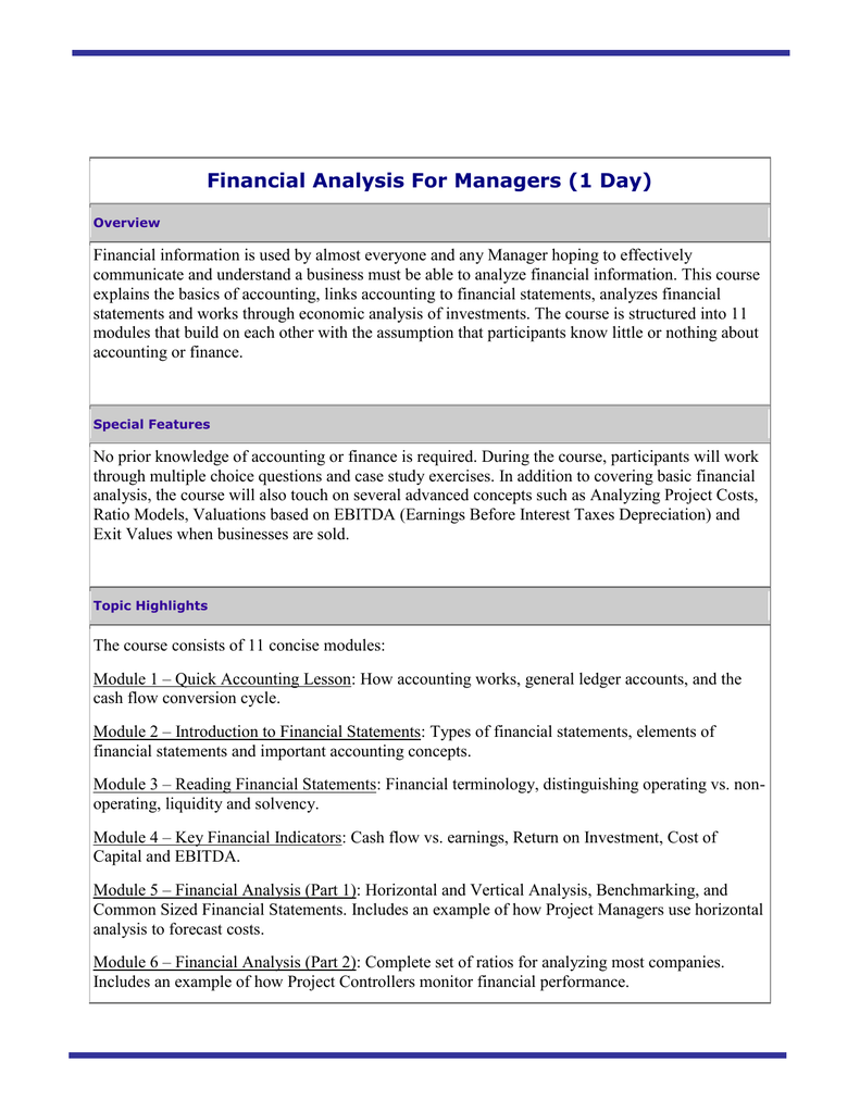 financial report analysis case study