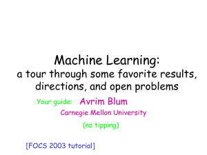 Machine Learning: Machine Learning a tour through some favorite results,