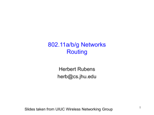 802.11a/b/g Networks Routing Herbert Rubens