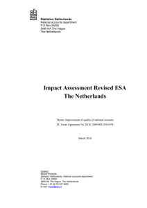 Impact Assessment Revised ESA The Netherlands  Statistics Netherlands