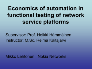Economics of automation in functional testing of network service platforms