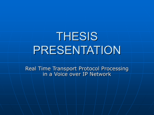 THESIS PRESENTATION Real Time Transport Protocol Processing in a Voice over IP Network