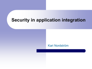 Security in application integration Kari Nordström