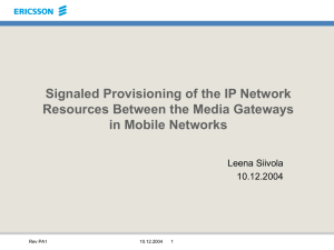 Signaled Provisioning of the IP Network Resources Between the Media Gateways