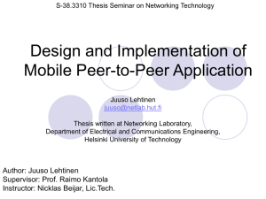 Design and Implementation of Mobile Peer-to-Peer Application