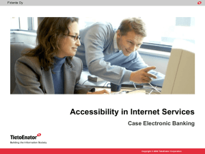 Accessibility in Internet Services Case Electronic Banking