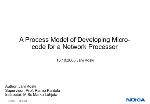 A Process Model of Developing Micro- code for a Network Processor