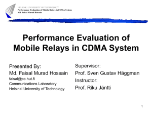 Performance Evaluation of Mobile Relays in CDMA System
