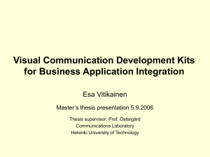 Visual Communication Development Kits for Business Application Integration Esa Vitikainen