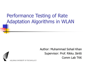 Performance Testing of Rate Adaptation Algorithms in WLAN Author: Muhammad Sohail Khan