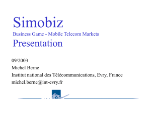 Simobiz Presentation Business Game - Mobile Telecom Markets 09/2003