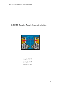 S-38.153  Exercise Report: Nmap Introduction Jing Jin (56654T)