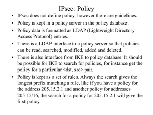 IPsec: Policy