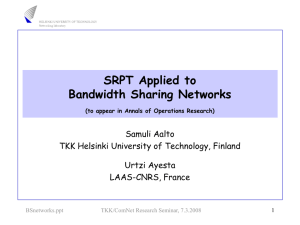 SRPT Applied to Bandwidth Sharing Networks Samuli Aalto
