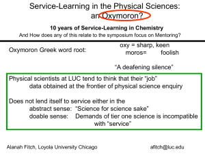 Service-Learning in the Physical Sciences: an Oxymoron?