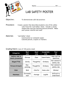 LAB SAFETY POSTER Objective:: Procedure: