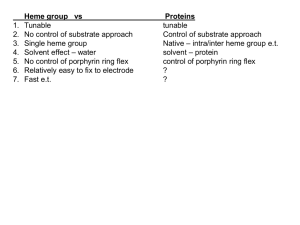 Heme group   vs Proteins 1. Tunable tunable