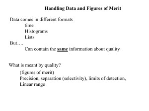 Handling Data and Figures of Merit Data comes in different formats time Histograms