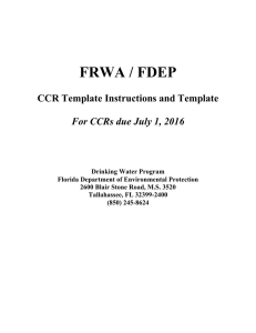FRWA / FDEP CCR Template Instructions and Template
